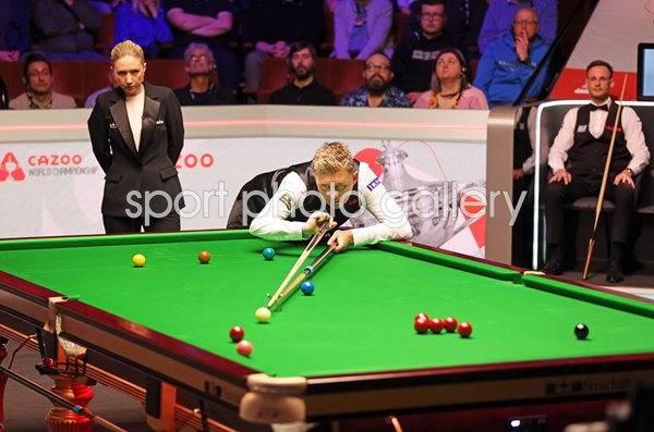 Kyren Wilson England takes a rest v David Gilbert World Snooker Championship 2024  