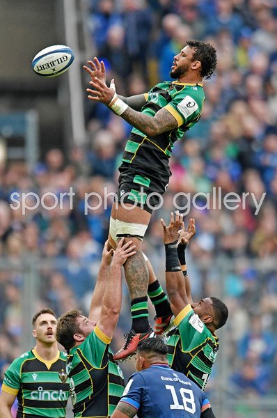 Courtney Lawes Northampton lineout catch v Leinster Champions Cup Semi Final 2024