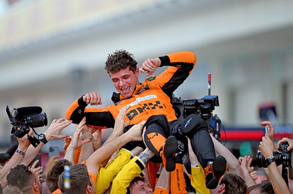 Lando Norris Great Britain parc ferme celebration Miami Grand Prix 2024