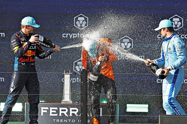 Lando Norris Great Britain champagne celebration Miami Grand Prix 2024