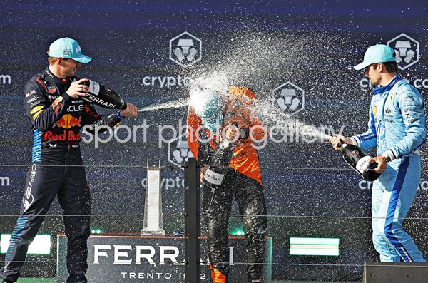 Lando Norris Great Britain champagne celebration Miami Grand Prix 2024