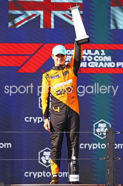 Lando Norris Great Britain celebrates Miami Grand Prix Race Winner 2024