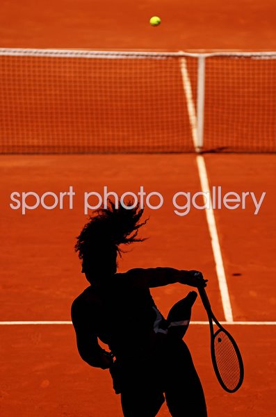 Naomi Osaka Japan serve silhouette Madrid Open 2024