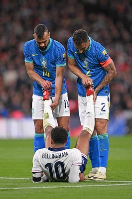 Fabricio Bruno & Danilo Brazil sportingly help Jude Bellingham England Wembley 2024