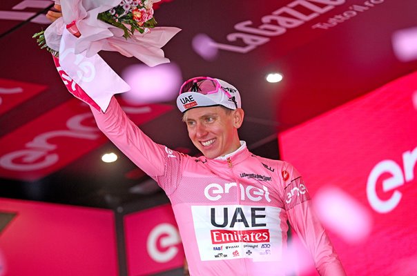 Tadej Pogacar Slovenia & UAE Team Emirates Pink Jersey Stage 2 Giro 2024