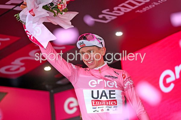 Tadej Pogacar Slovenia & UAE Team Emirates Pink Jersey Stage 2 Giro 2024