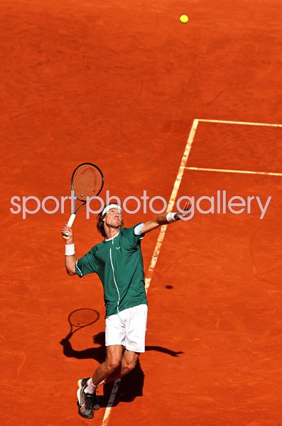 Andrey Rublev serves Madrid Open Final 2024