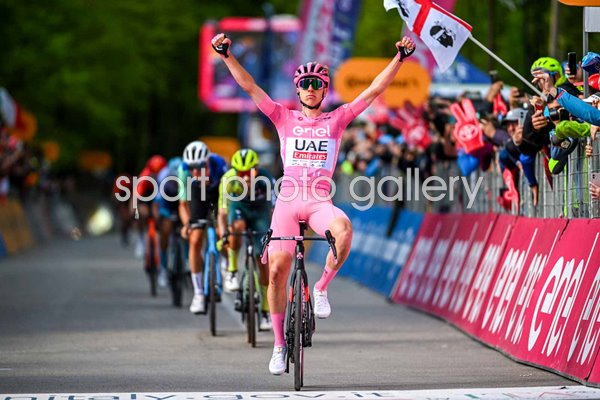 Tadej Pogacar Slovenia celebrates Stage 8 win Giro d'Italia 2024