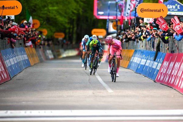 Tadej Pogacar Slovenia looks for challengers Stage 8 sprint Giro d'Italia 2024 