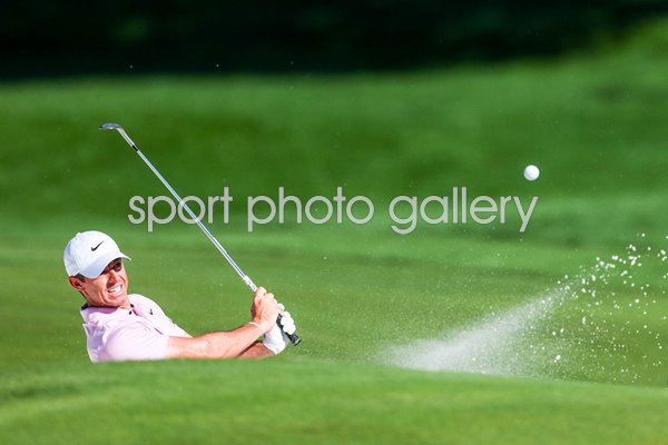 Rory McIlroy holes from bunker for Eagle par 5 15th Hole Quail Hollow Club 2024