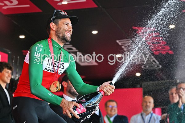 Filippo Ganna Italy celebrates Time Trial win Stage 14 Giro d'Italia 2024