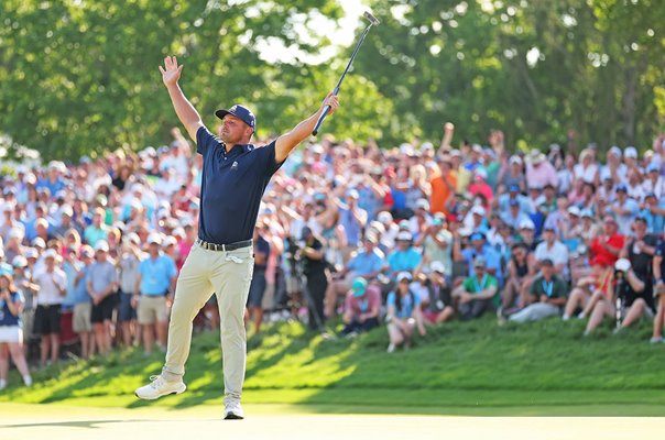 Bryson DeChambeau celebrates birdie 18th Final Round  USPGA Championship 2024