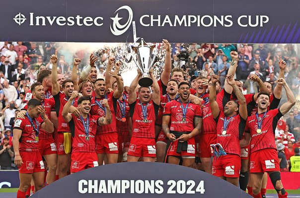 Antoine Dupont Toulouse lifts Champions Cup Trophy London 2024