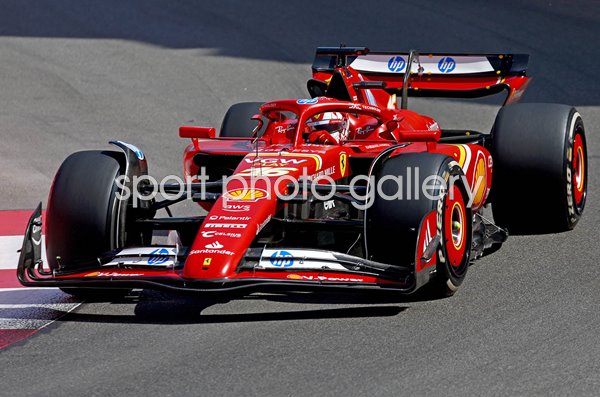 Charles Leclerc Monaco & Ferrari race leader Monaco Grand Prix 2024