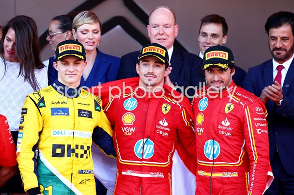 Charles Leclerc, Oscar Piastri & Carlos Sainz Monaco Grand Prix Podium 2024