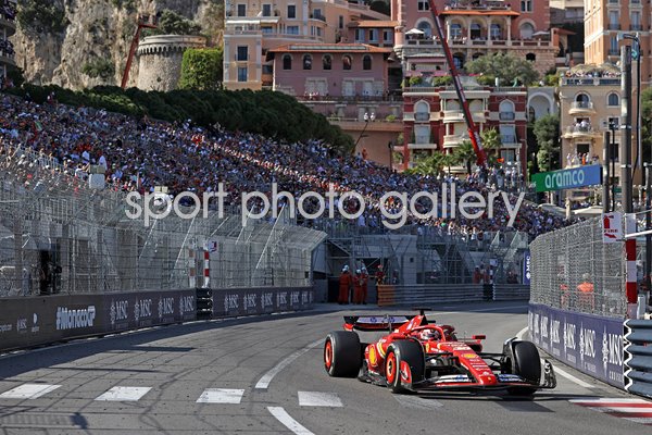 Charles Leclerc Monaco & Ferrari leads Monaco Grand Prix 2024