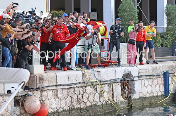 Charles Leclerc Monaco Harbour Dive Celebration Monaco Grand Prix 2024