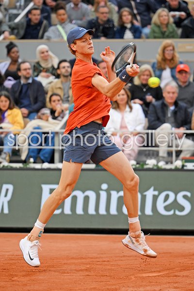 Jannik Sinner Italy forehand v Corentin Moutet French Open Paris 2024