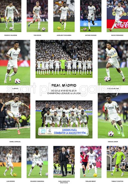 Real Madrid Double Winners Team Special Collage 2024
