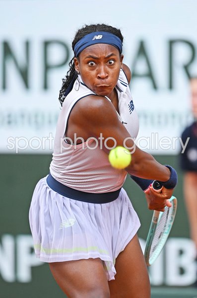 Coco Gauff USA focus v Ons Jabeur French Open Paris 2024