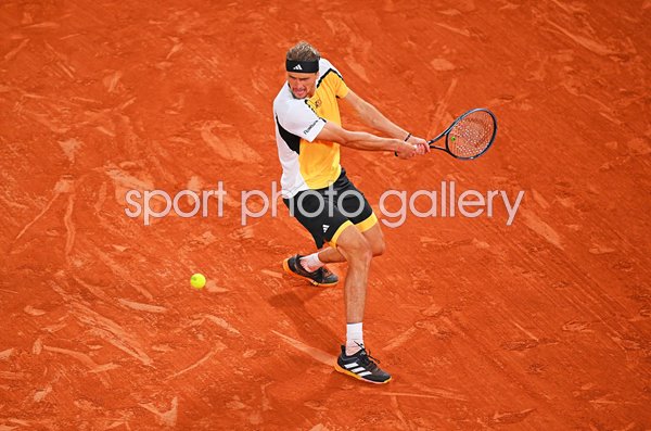 Alexander Zverev Germany backhand v Alex De Minaur French Open 2024