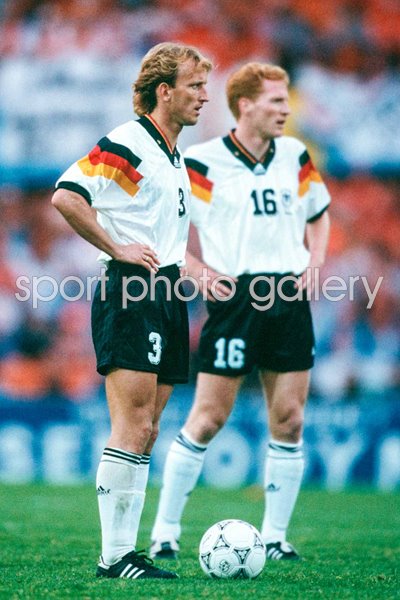Andreas Brehme & Matthias Sammer Germany v Netherlands Euro 1992