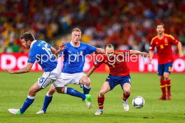 Ignazio Abate Italy v Andres Iniesta Spain EURO 2012 Final Kiev 2012