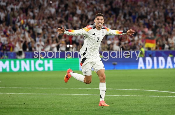 Kai Havertz Germany celebrates scoring v Scotland Munich Euro 2024