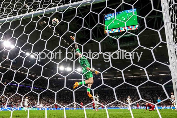 Jordan Pickford England save v Serbia Sequence 2 of 3 Gelsenkirchen EURO 2024