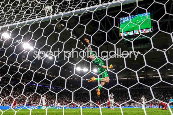 Jordan Pickford England save v Serbia Sequence 3 of 3 Gelsenkirchen EURO 2024