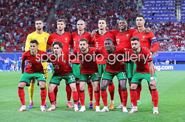Portugal team line up v Czech Republic Leipzig EURO 2024