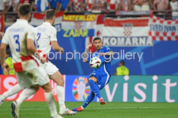 Mattia Zaccagni Italy scores v Croatia Group B Leipzig EURO 2024