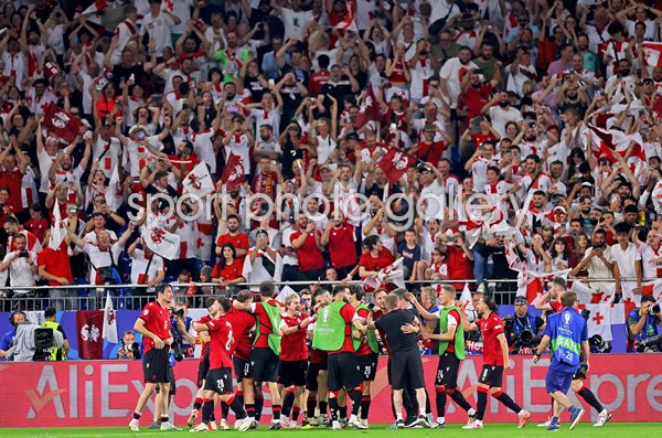 Georgia fans celebrate win v Portugal Group F EURO 2024