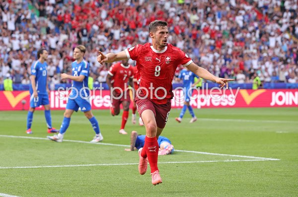 Remo Freuler Switzerland celebrates goal v Italy Last 16 UEFA EURO 2024