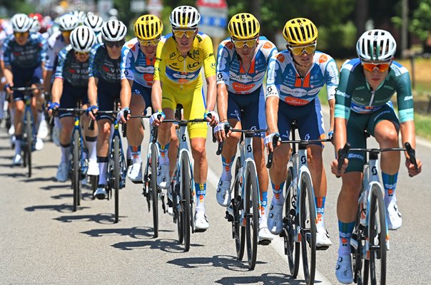 Romain Bardet France Yellow Leader Stage 2 Tour de France 2024 