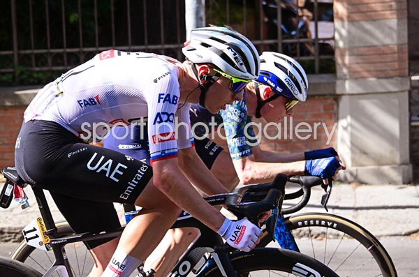 Tadej Pogacar Slovenia v Jonas Vingegaard Denmark Stage 2 Tour de France 2024 