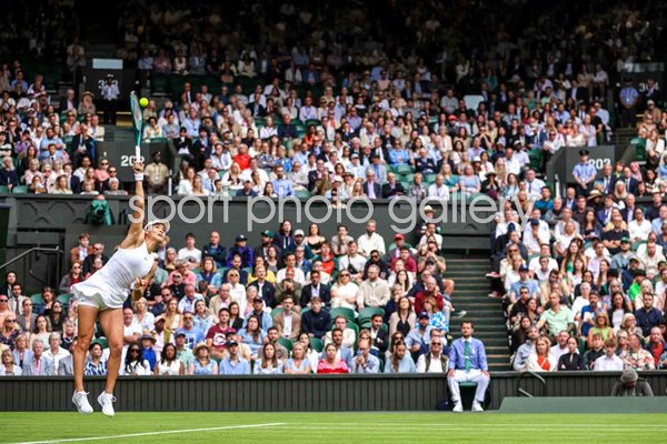 Emma Raducanu Great Britain serves Centre Court Round 1 Wimbledon 2024