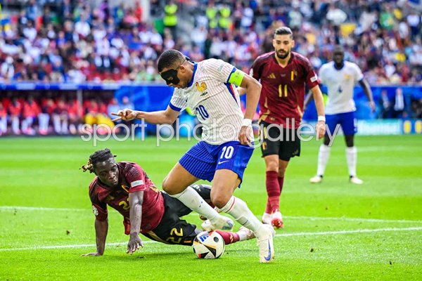 Kylian Mbappe France v Jeremy Doku Belgium Last 16 Dusseldorf EURO 2024