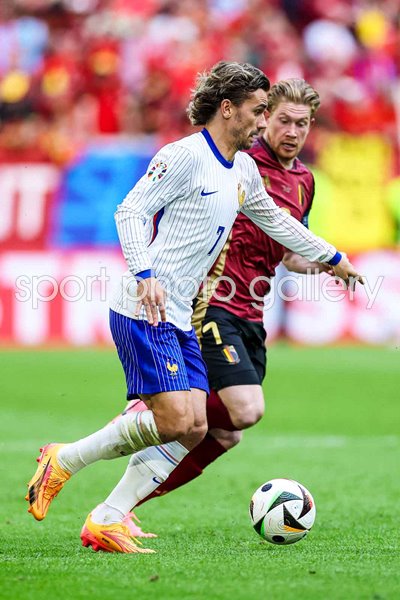 Antoine Griezmann France v Kevin De Bruyne Belgium Last 16 Dusseldorf EURO 2024