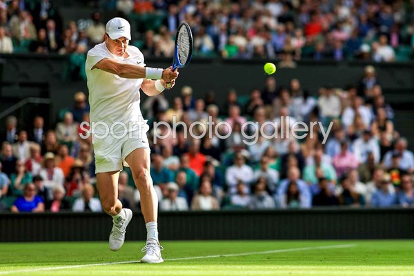 Jack Draper Great Britain backhand Focus Round 1 Wimbledon 2024