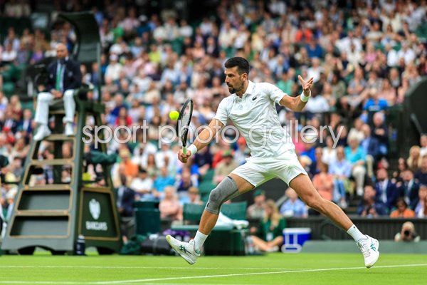 Novak Djokovic Serbia backhand Round 1 Wimbledon 2024