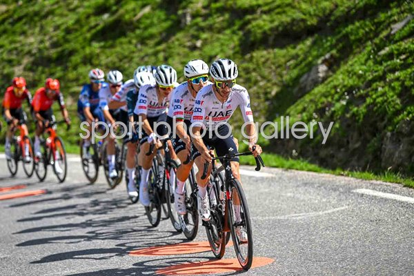 Adam Yates Great Britain leads UAE Team Emirates climb Stage 4 Tour de France 2024