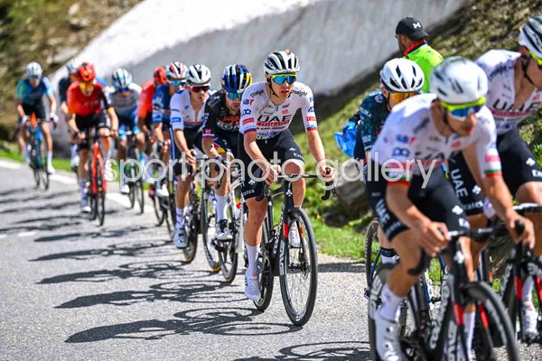 Tadej Pogacar Slovenia & UAE Team Emirates climbs Stage 4 Tour de France 2024