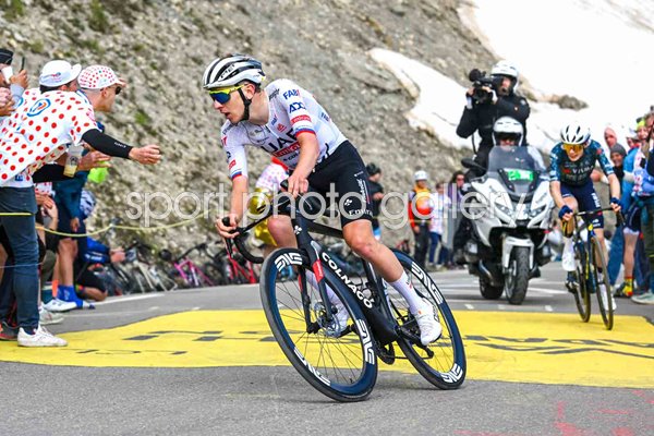 Tadej Pogacar Slovenia & UAE Team Emirates attacks Stage 4 Tour de France 2024  