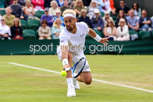 Fabio Fognini Italy low backhand v Casper Ruud Wimbledon 2024