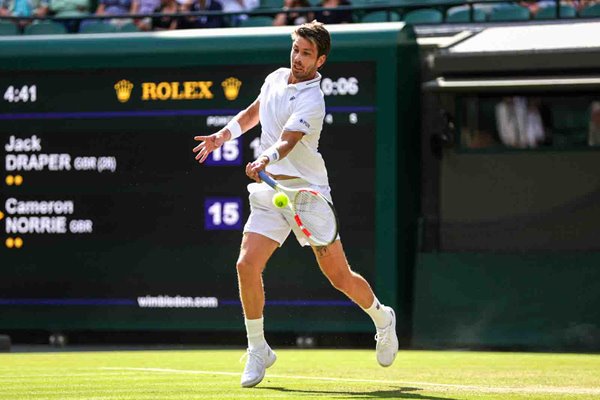 Cameron Norrie Battle of the Brits forehand v Jack Draper Wimbledon 2024