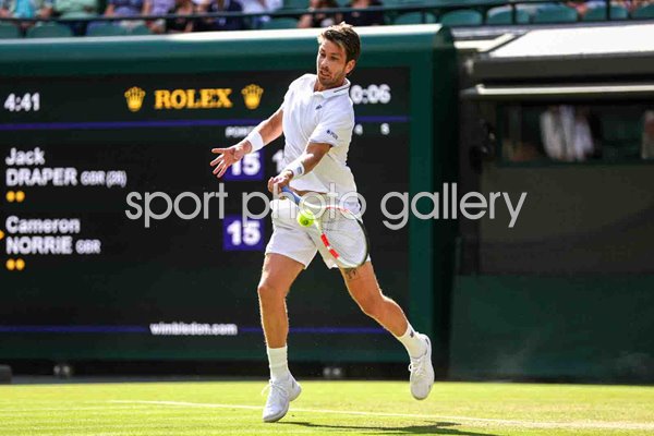 Cameron Norrie Battle of the Brits forehand v Jack Draper Wimbledon 2024