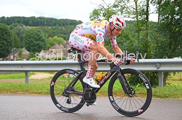 Jonas Abrahamsen Norway Polka dot Mountain Jersey Stage 8 Tour de France 2024  