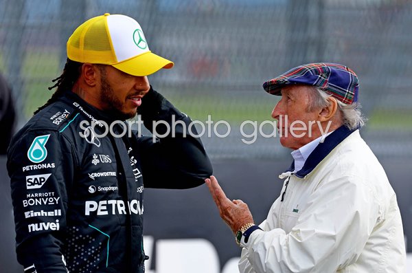 Lewis Hamilton & Jackie Stewart Legendary British drivers Silverstone 2024