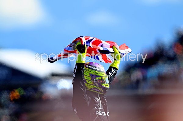 Lewis Hamilton Great Britain & Mercedes celebrates British Grand Prix win 2024